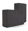 Everyday Yoga Foam Block and Yoga Strap Set Soft Non-Slip Surface for Stability - Black - 3 In